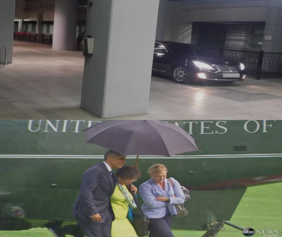 황교안 총리의 에쿠스, 오바마의 우산